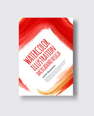 Watercolor red, fire, yellow color design banner.