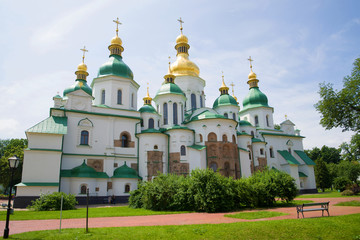 Ancient Saint Sophia Cathedral on a sunny June day. Kiev, Ukraine