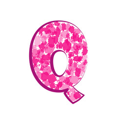 English pink letter P on a white background. Vector illustration.