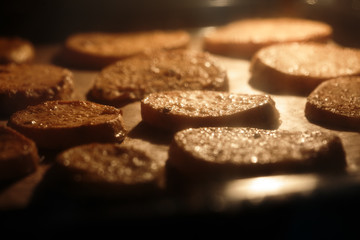 Sweet potato chips cooking