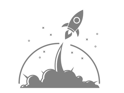 illustration of rocket startup launch vector