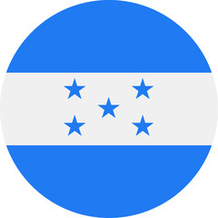 Honduras Flag Vector Round Flat Icon