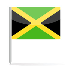 Jamaica Flag Pin Vector Icon