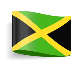 Jamaica Flag Vector Label Tag Icon