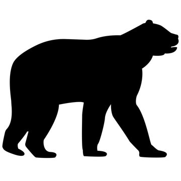 Vector image of a brown bear silhouette on a white background
