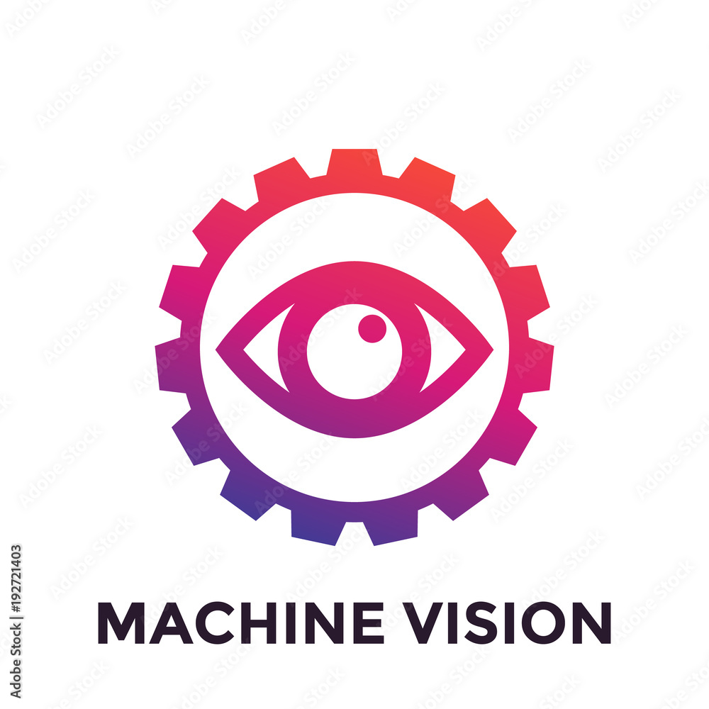 Poster machine vision icon, computer visual recognition system