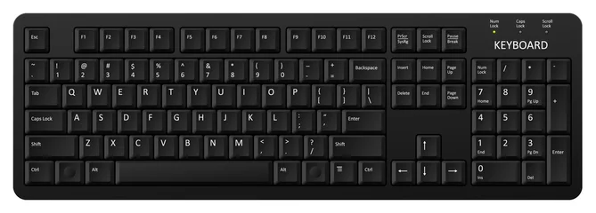 Fotobehang vector black pc keyboard, keyboard is very useful tool for personal computer, it is necessary to write words © th3fisa