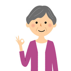 シニア女性　おばあちゃん　OK