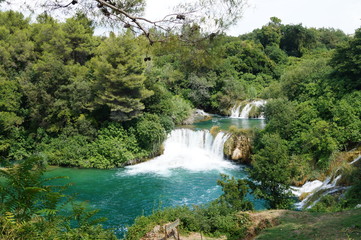 Fototapeta na wymiar parc, national, krka, Croatie, beauté, cascades, ravières, paysages
