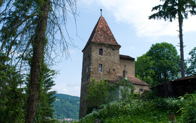 Fototapeta na wymiar Tower of the Sighisoara Citadel in Transylvania, Romania
