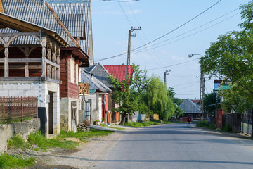 Fototapeta na wymiar Budesti Village in the countryside of Maramures, Romania