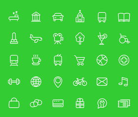 line icons set for maps and navigation apps