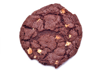 Chocolate biscuit with nuts isolated on white