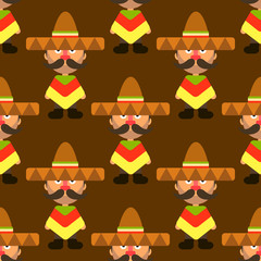 Seamless vector colorful Mexican pattern