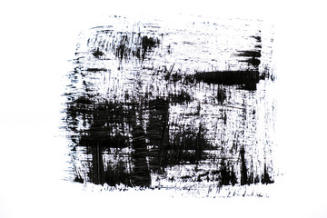 Abstract painted ink strokes set.