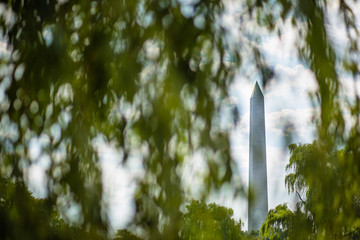 Washington monument seen from Constitution Gardens in Washington, D.C., USA