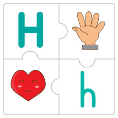 The jigsaw puzzle match words - H