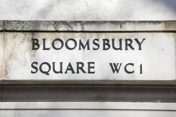 Bloomsbury Square Street Sign in London