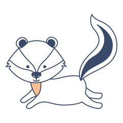 cute skunk woodland character vector illustration design