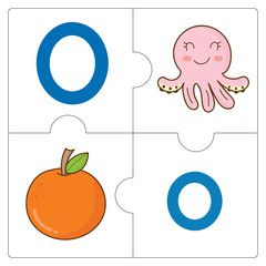 The jigsaw puzzle match words - O