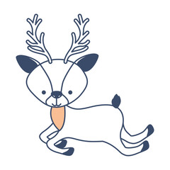 beautiful reindeer woodland character vector illustration design