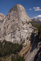 View of the top of Nevada Fall from John Muir Trail in Yosemite NP in California in the USA
