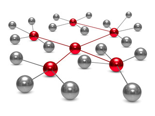 Concept network on white background. Isolated 3D illustration