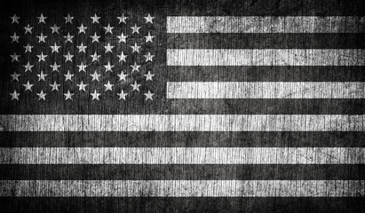 Black and white US flag