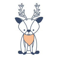 Fototapeta na wymiar beautiful reindeer woodland character vector illustration design