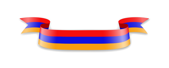 Armenia flag in the form of wave ribbon.