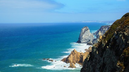 Cabo da Roca, Portugal. Cabo da Roca is a wild and rugged headland that marks the most westerly point of mainland Europe.
