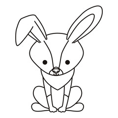 cute rabbit woodland character vector illustration design