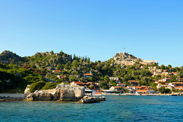 Naklejka premium Kalekoy and Kekova in Antalya, Turkey.