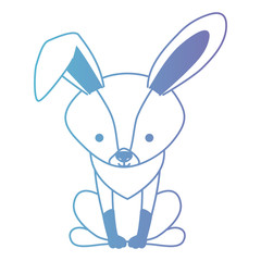 cute rabbit woodland character vector illustration design