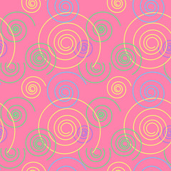 Dancing swirl seamless pattern. For print, fashion design, wrapping wallpaper