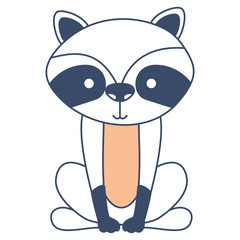 cute skunk woodland character vector illustration design