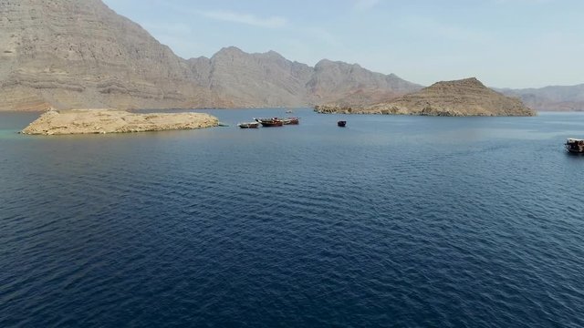  Fly above Khasab Fjords, Oman ( aerial footage )