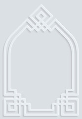 Islamic white grey frame ornament pattern background
