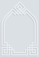 Islamic white grey frame ornament pattern background