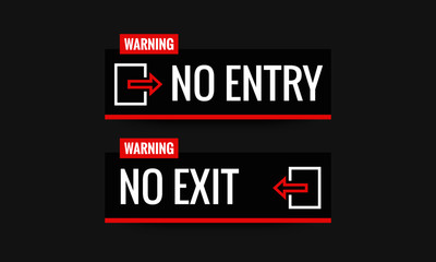 Danger No Entry Sign Board Design in Minimal Style Emergency Exit Only
