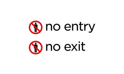 Danger No Entry Sign Board Design in Minimal Style Emergency Exit Only