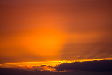 Scenic red Sunset with clouds