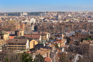Naklejka premium cityscape of the Rome from the height of the Janiculum Hill