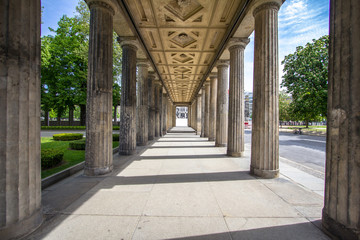 Old museum park colonnade, Berlin, Germany