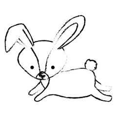 cute rabbit woodland character vector illustration design
