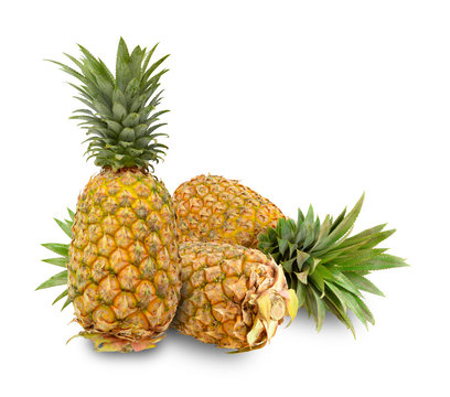 Stack of Pine apple isolated on white background. This has clipping path.