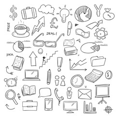Hand Drawing Business Doodle Vector © moomusician