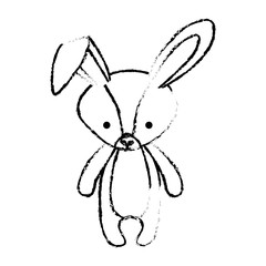 cute rabbit woodland character vector illustration design