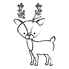 beautiful reindeer woodland character vector illustration design