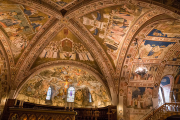 Fototapeta na wymiar Ceiling Of Basilica Of St.Francis of Assisi- Italy